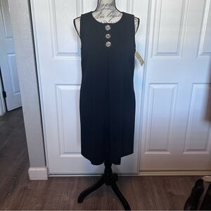 MICHAEL Michael Kors Black Retro Dress with Button Accents NWT